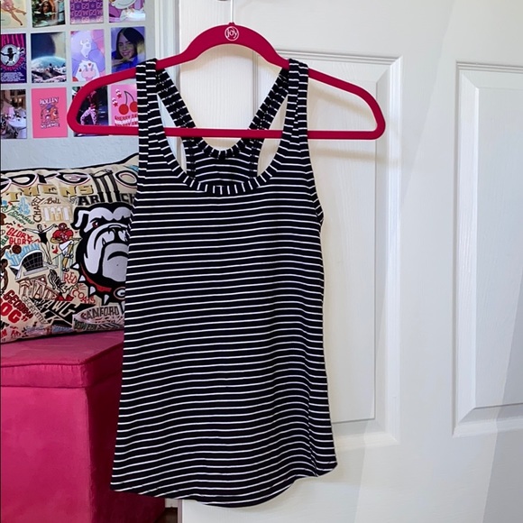 lululemon athletica Tops - black and white striped lulu lemon tank